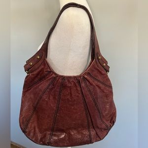 Vintage Fossil Talita Purple Leather Shoulder Hobo Bag